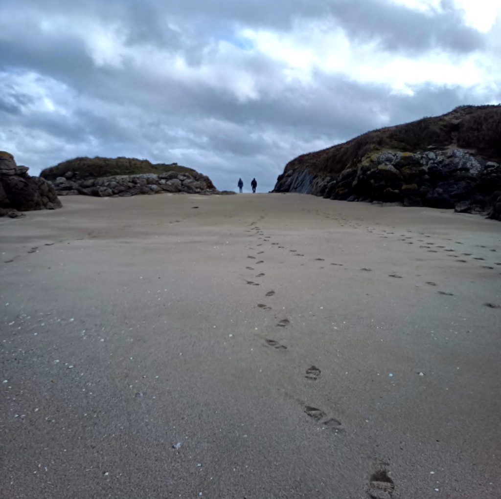walking on the beach near saint-jacut-de-la-mer in brittany